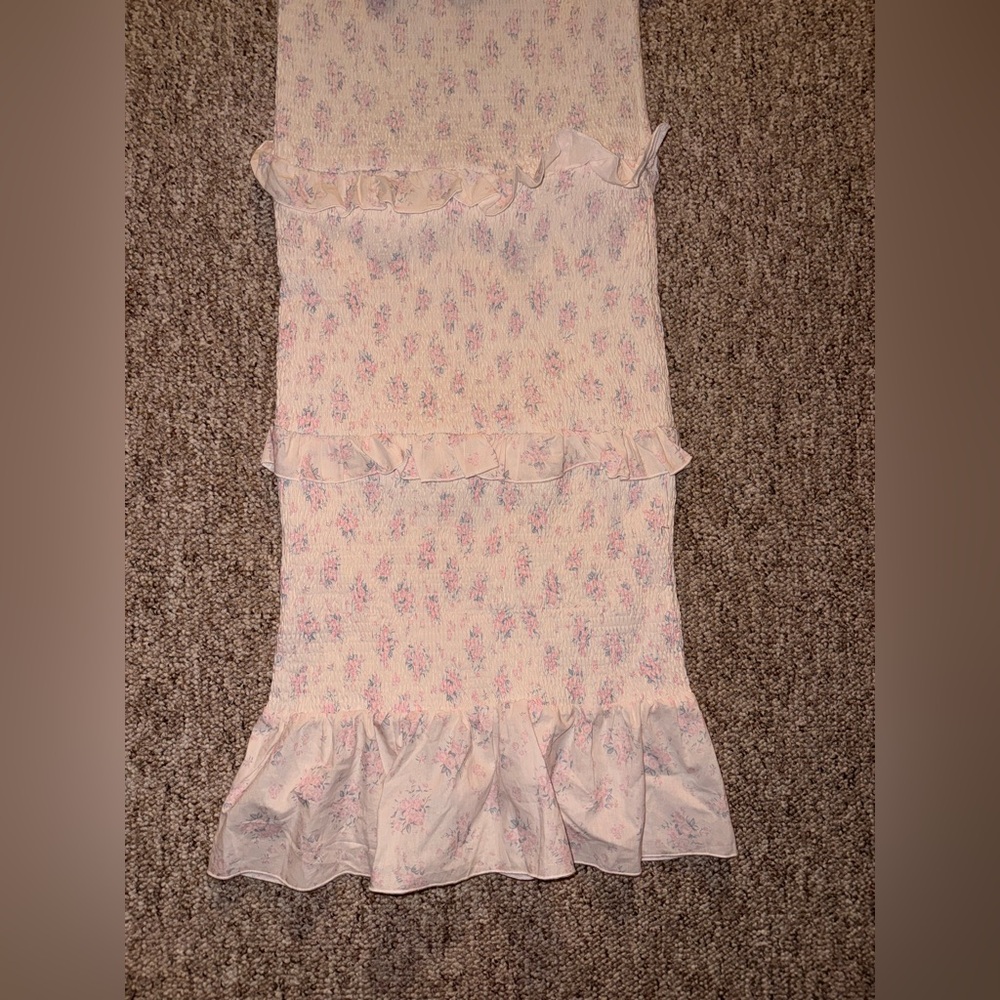 Worth Collective Ada Smocked Dress Pink and Blue Floral - Bump Friendly! Size XL - Picture 6 of 10